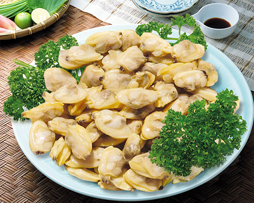 Frozen boiled clams