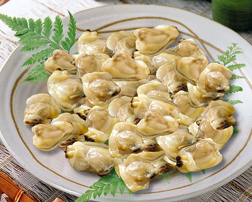 Raw meat open clams